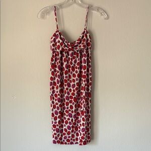 Diane Von Furstenberg Red and Pink Ladybug Patterned Midi Dress